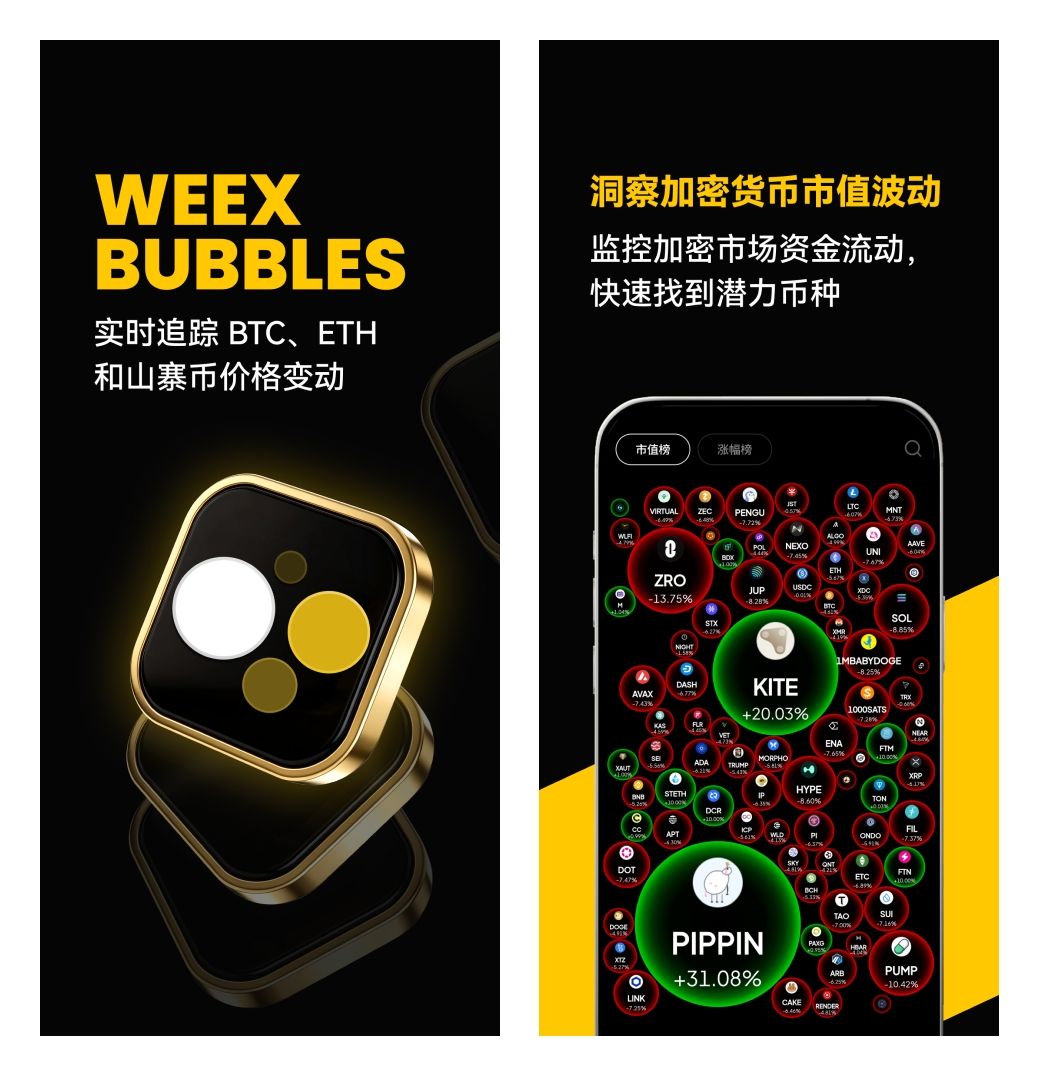 WEEX Bubbles App 正式上线:一眼洞察加密市场走势 -4.6